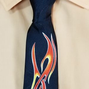 No Boundaries flame neck tie